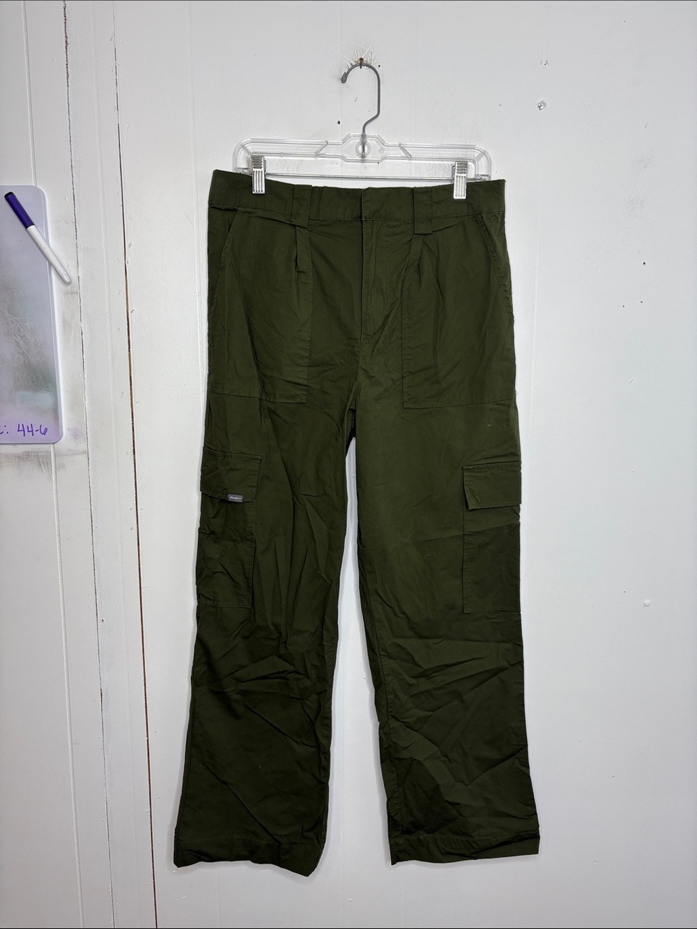 Eddie Bauer Pants Womens Medium Cargo Straight Leg Hiking Utility Olive Stretch
